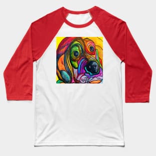 Colorful Hound Dog Baseball T-Shirt